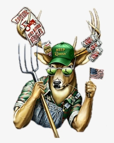 Redneck Paintings , Png Download - Redneck Deer Hunter Cartoon, Transparent Png, Free Download