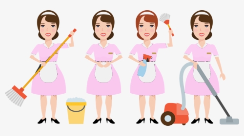 Maid Clipart Dusting - Cartoon Pic Of Room Attendant, HD Png Download, Free Download