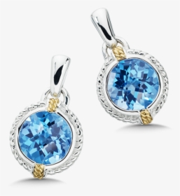 Blue Topaz Earrings In 18k Gold & Sterling Silver - Jewellery, HD Png Download, Free Download