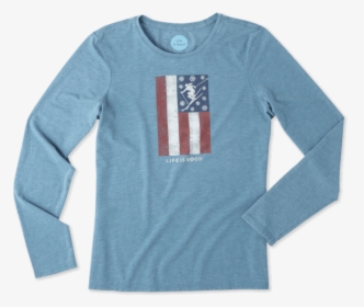 Women"s Skis And Stripes Long Sleeve Sweet Tee - Long-sleeved T-shirt, HD Png Download, Free Download
