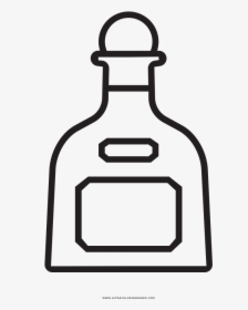 Tequila Bottle Coloring Page - Tequila, HD Png Download, Free Download