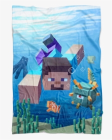 Minecraft Aquatic Fleece Blanket In Blue Color Casual - Minecraft Aquatic Update, HD Png Download, Free Download