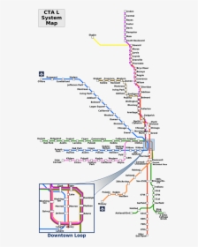 Red Line El Map Chicago, HD Png Download, Free Download