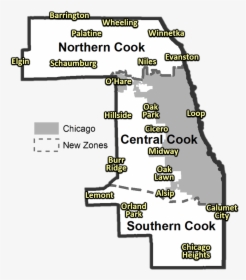 New Forecast Zone Configuration For Cook County - Map, HD Png Download, Free Download