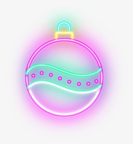 #navidad #christmas #esfera #green #verde #pink #rosa - Neon Christmas Png, Transparent Png, Free Download