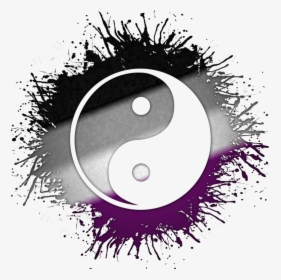 Yin And Yang Symbol Silhouetted Out Of Asexual Flag - Atheist Rainbow Symbol, HD Png Download, Free Download