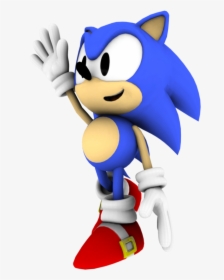 3d Classic Sonic The Hedgehog Waving - Sonic The Hedgehog, HD Png Download, Free Download