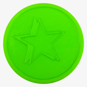 Fluorescent Green Star Embossed Tokens - Circle, HD Png Download, Free Download