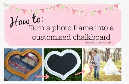 How To Make A Chalkboard From A Photo Frame - Heart, HD Png Download, Free Download