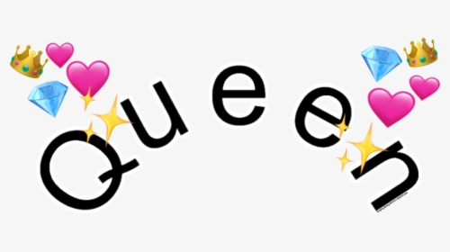 #queen #crown #word #words #hearts #glitter #freetoedit - Word Queen With Hearts, HD Png Download, Free Download