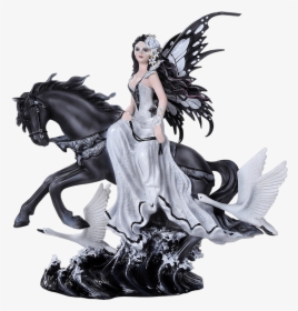 Swan Fairy With Horse Statue - Fairy Riding A Horse, HD Png Download, Free Download