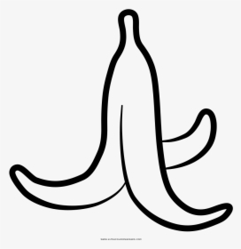 Banana Peel Coloring Page - Cascara De Banana Para Dibujar, HD Png Download, Free Download