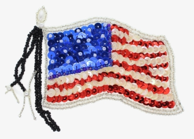 American Flag Beaded & Sequin Applique - Needlework, HD Png Download, Free Download