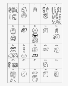 Maya Hieroglyph Syllabary - Y In Mayan Glyphs, HD Png Download, Free Download