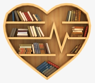 Book Shelf Heart Shape, HD Png Download, Free Download