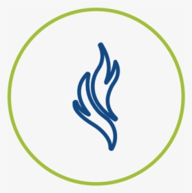 Green Circle Blue Outlined Flames, HD Png Download, Free Download