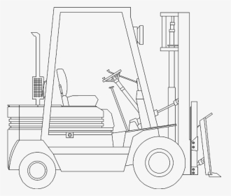 Sketsa Forklift , Png Download - Forklift Drawing, Transparent Png, Free Download