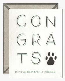 New Pet Congrats Letterpress Greeting Card With Envelope - Sign, HD Png Download, Free Download