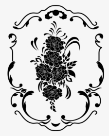 Flowers In Decorated Frame Vector Graphics - Grafica Flori Png, Transparent Png, Free Download