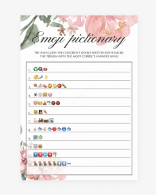 Gender Neutral Emoji Pictionary Baby Shower Game By - Free Printable Baby Shower Emoji Game, HD Png Download, Free Download