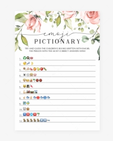 Floral Baby Shower Emoji Game Printable By Littlesizzle"  - Free Printable Baby Shower Emoji Game, HD Png Download, Free Download