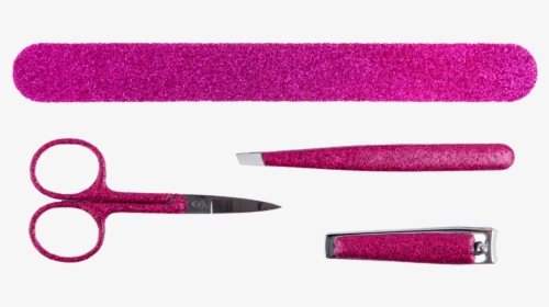 Pink Glitter Manicure Set Of Nail File, Tweezer, Pair - Nail File Transparent Background, HD Png Download, Free Download
