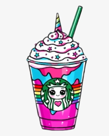 Kawaii Cuisine Coffee Frappuccino Japanese Starbucks - Unicorn Draw So Cute Girl, HD Png Download, Free Download