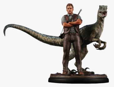 Owen And Blue 1/9th Scale Statue - Blue Raptor Action Figure, HD Png Download, Free Download