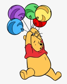 Yellow Balloon Disney Clipart Banner Royalty Free Download - Winnie The Pooh Playing Balloon, HD Png Download, Free Download