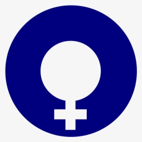 Female Gender Symbol Filled In A Circle - Blue Circle Png, Transparent Png, Free Download