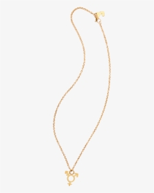Gold Necklace With Transgender Symbol Charm - Necklace, HD Png Download, Free Download