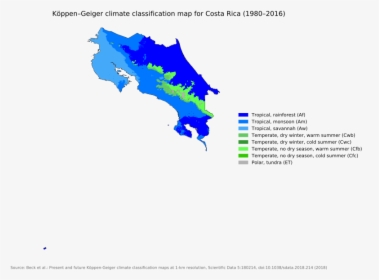 Costa Rica Koppen Classification Map, HD Png Download, Free Download