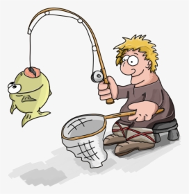Fisherman Caught Fish Free Photo - Fisherman Cartoon Transparent Background, HD Png Download, Free Download