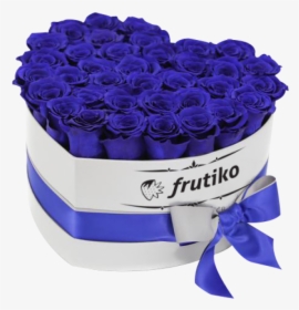 Blue Roses White Heart Box - White And Blue Flowers For Love, HD Png Download, Free Download