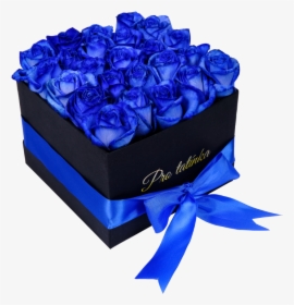 Black Box Of Blue Roses For Dad - Birthday Blue Flowers Transparent, HD Png Download, Free Download