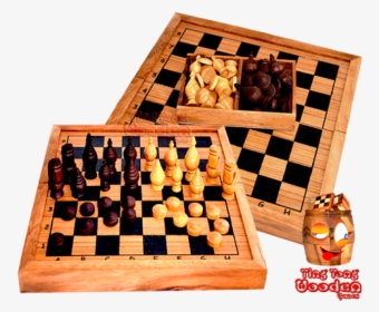 Thai Chess Game With Thai Wooden Chess Pieces Wooden - Chess, HD Png Download, Free Download
