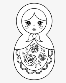 New Coloring Pages Russian Nesting Dolls Coloring Pages - Matryoshka Doll Coloring Page, HD Png Download, Free Download