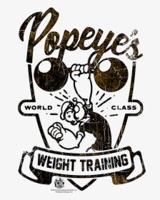 Popeye Weight Training Kid"s T-shirt - T-shirt, HD Png Download, Free Download