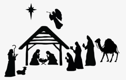 Nativity Transparent Png - Silhouette Christmas Nativity Scene, Png Download, Free Download