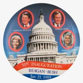 51st Inauguration Reagan Bush Political Button Museum - U.s. Capitol, HD Png Download, Free Download