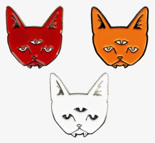 Halloween Three Eyed Cat Pin Set - Cat Yawns, HD Png Download, Free Download
