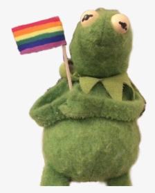 #kermit #kermitrainbow #rainbow - Kermit With Trans Flag, HD Png Download, Free Download