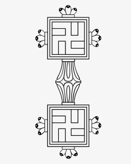File - Yungdrung Chagshing-outline - Svg - Coloring - Coloring Book, HD Png Download, Free Download