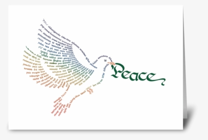 Wor D Peace Dove Greeting Card - Illustration, HD Png Download, Free Download