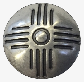 Sun Zia Symbol Concho Button Silver - Emblem, HD Png Download, Free Download