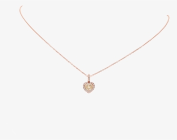 18 Ct Pink Gold Necklace With Fancy Yellow Heart Shaped - Locket, HD Png Download, Free Download