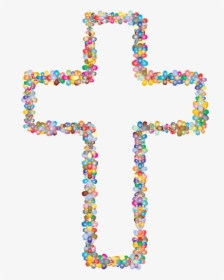 Floral Cross Outline - Flower Cross Clipart Png, Transparent Png, Free Download