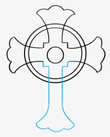 How To Draw Celtic Cross - Drawing Simple Celtic Cross, HD Png Download, Free Download