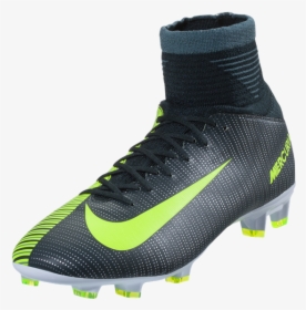Nike Junior Mercurial Superfly V Cr7 Fg - Cr7 Superfly Green And Silver, HD Png Download, Free Download