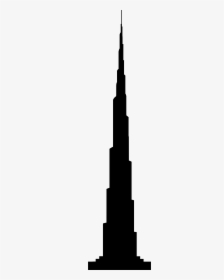 Dubai Silhouette At Getdrawings - Burj Khalifa Tower Silhouette, HD Png Download, Free Download